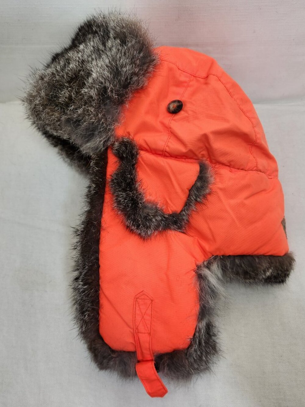 Mad Bomber Orange Fur Trapper Aviator Hat Mens Size Large